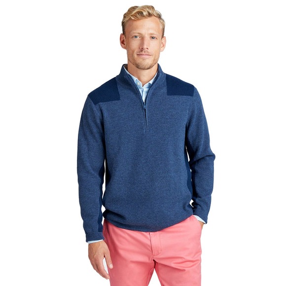 Vineyard Vines Mens Size Medium Wool Blend Shep Shirt Sweater Zip-Up Mock Neck - Picture 1 of 11